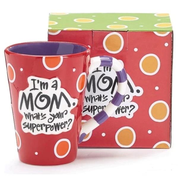 Wonder Woman Mom SuperPower 12 oz. Coffee Mugs - 4 Pack · Ellisi Gifts