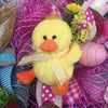 Little Plush Yellow Duck with Sheer Polka Dot Ribbon - 12 Pack